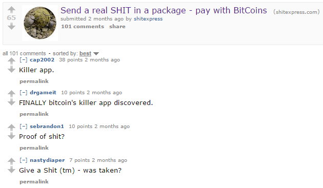 Announcement of Shitexpress on Reddit